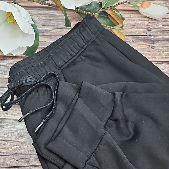 Pinspark Pants - NEW PINSPARK BLACK DRAWSTRING WIDE LEG JOGGERS